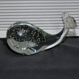 Clear Whale Glass Paperweight